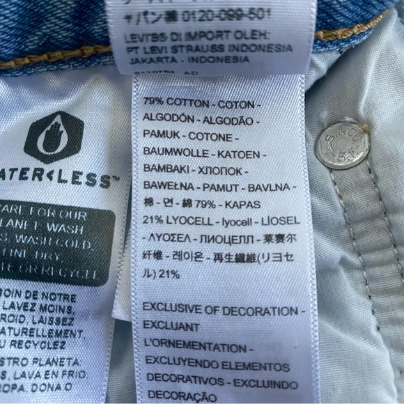 Levi’s Women’s Ribcage Denim Shorts Buttonfly Super High Rise Size 26 Distressed - Picture 10 of 13